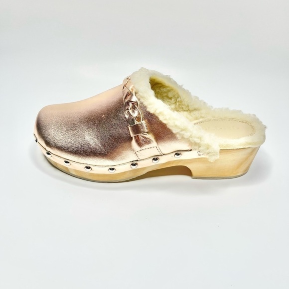 New Anthropologie Pilcro Rose Gold Cozy Braided Sherpa-lined Clog US 6/EU 36 - Picture 2 of 10